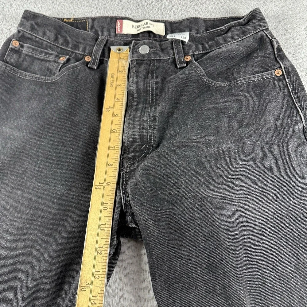 VINTAGE Levi 505 Jeans Mens 33x30 (30x29) Black Faded‎ Regular Fit Made in USA